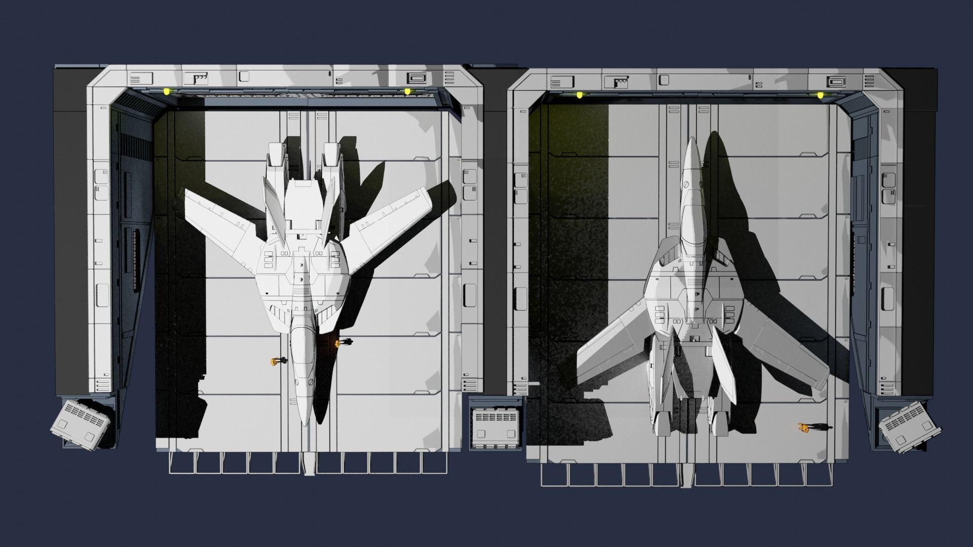 Set2 - Macross SDF-1 Prometheus Double Hangar elevator 3D print model_8