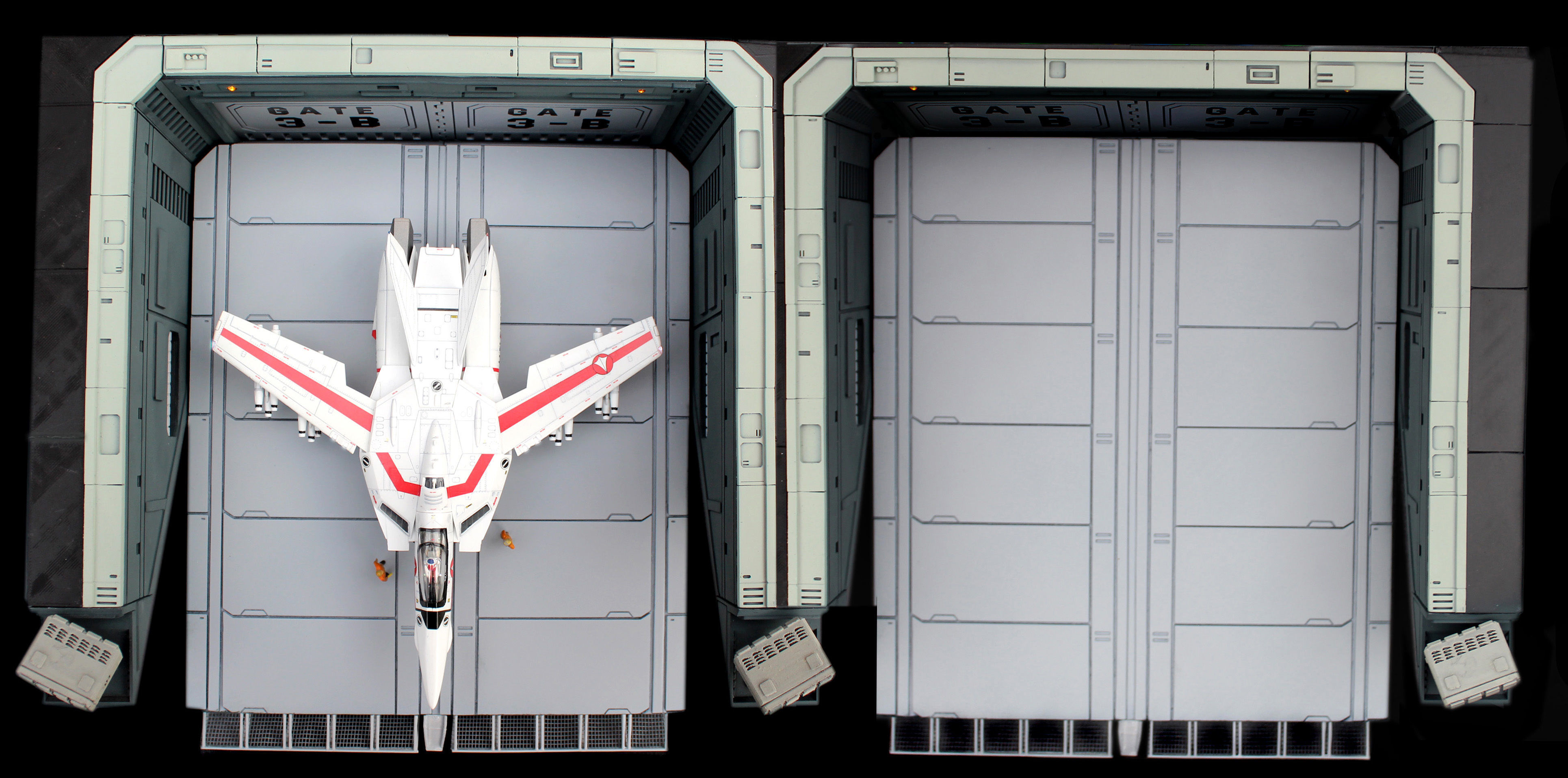 Set2 - Macross SDF-1 Prometheus Double Hangar elevator 3D print model_3