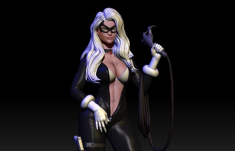 Black Cat Undressing 3D print model_3