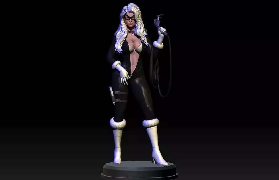 Black Cat Undressing 3D print model_0