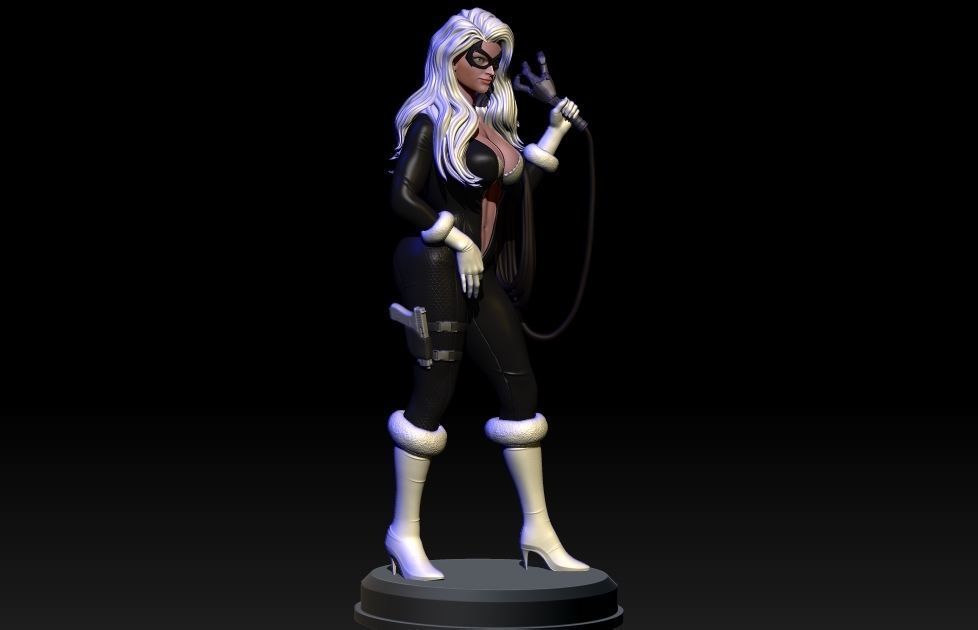 Black Cat Undressing 3D print model_1