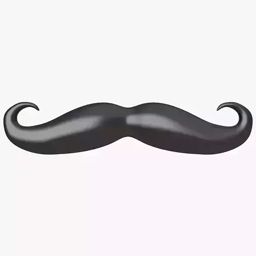 Cartoon Mustache Handlebar Style 3D model
