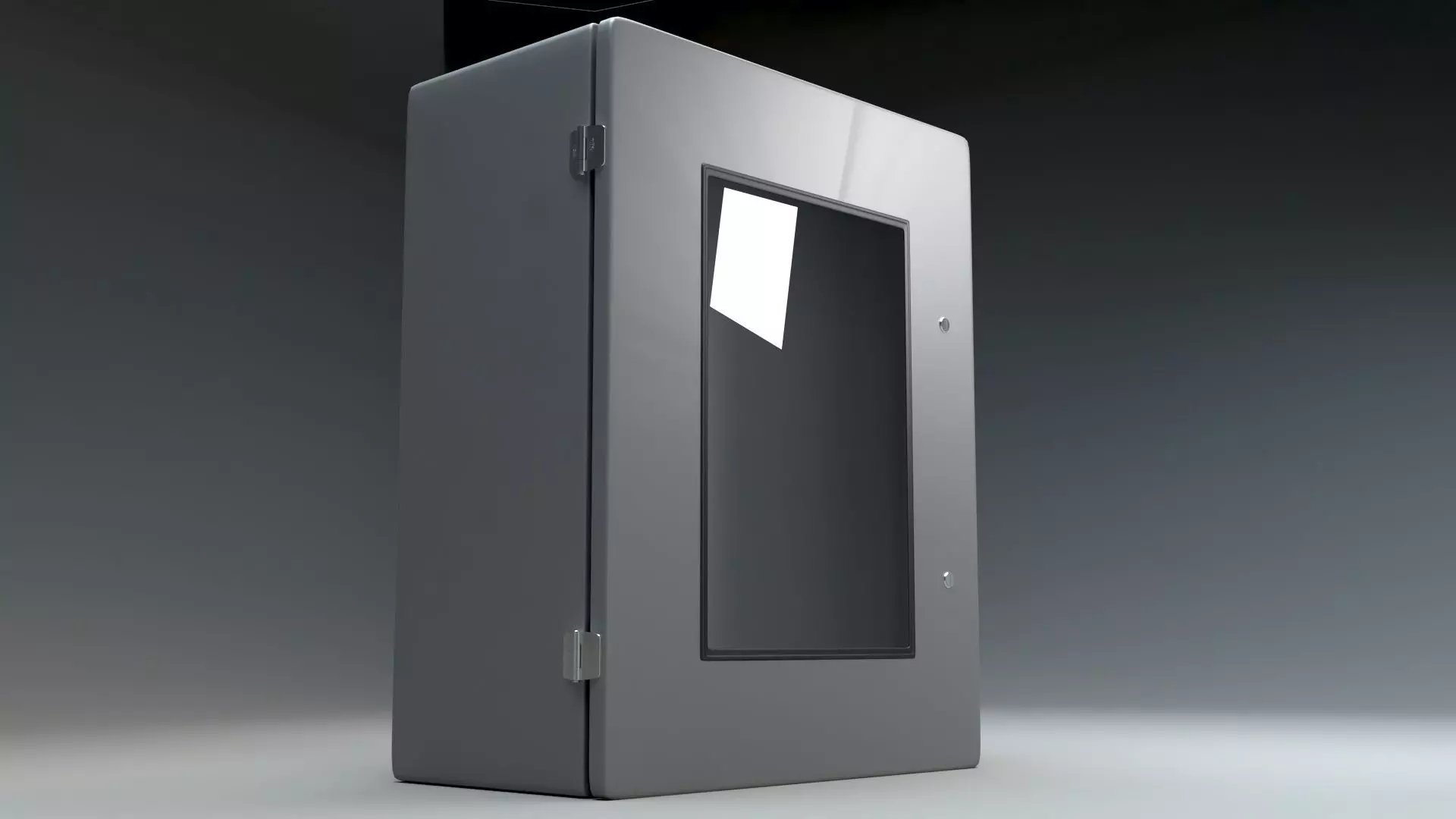 Commercial CH Windowed Utility Enclosure Low-poly 3D model_0