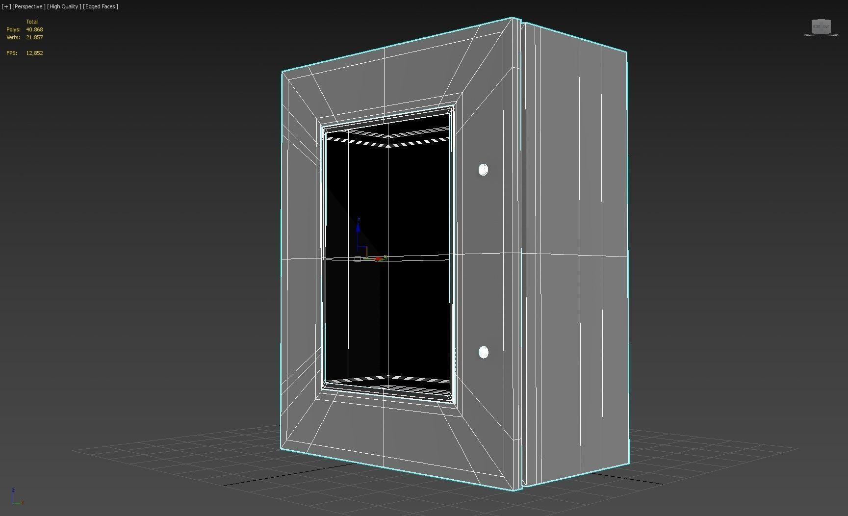 Commercial CH Windowed Utility Enclosure Low-poly 3D model_2