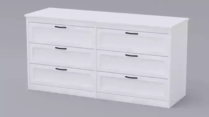 White Dresser With Fully Modelled Drawers