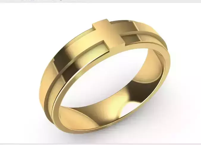 Wedding Cross Band For Women  ready For 3D Printing -CC86