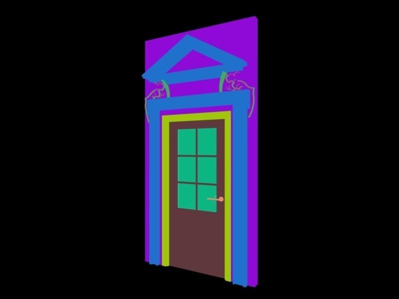 Classic 1 door  3D model_2