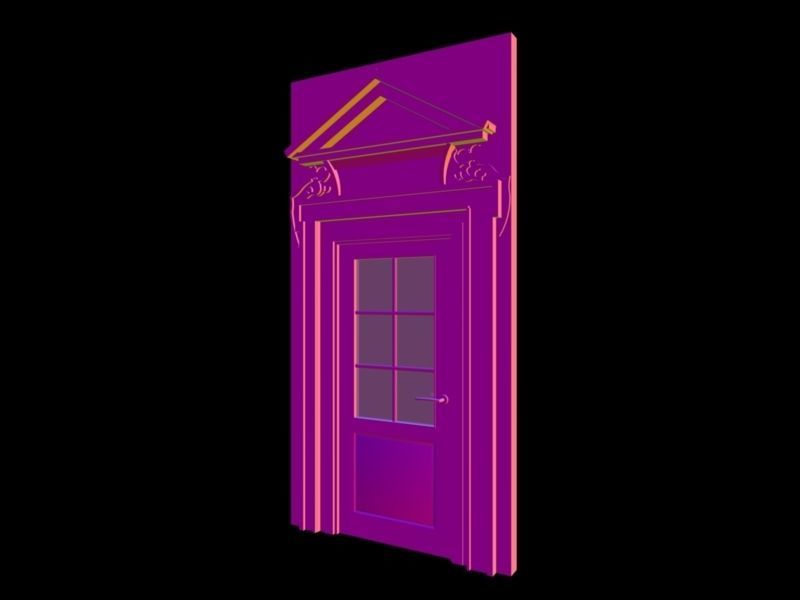 Classic 1 door  3D model_4