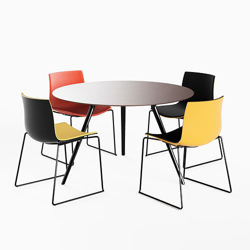 Arper SPA Catifa 46 and Meety Round Table 3D model