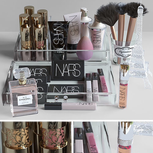 Set of luxury cosmetics 3D model