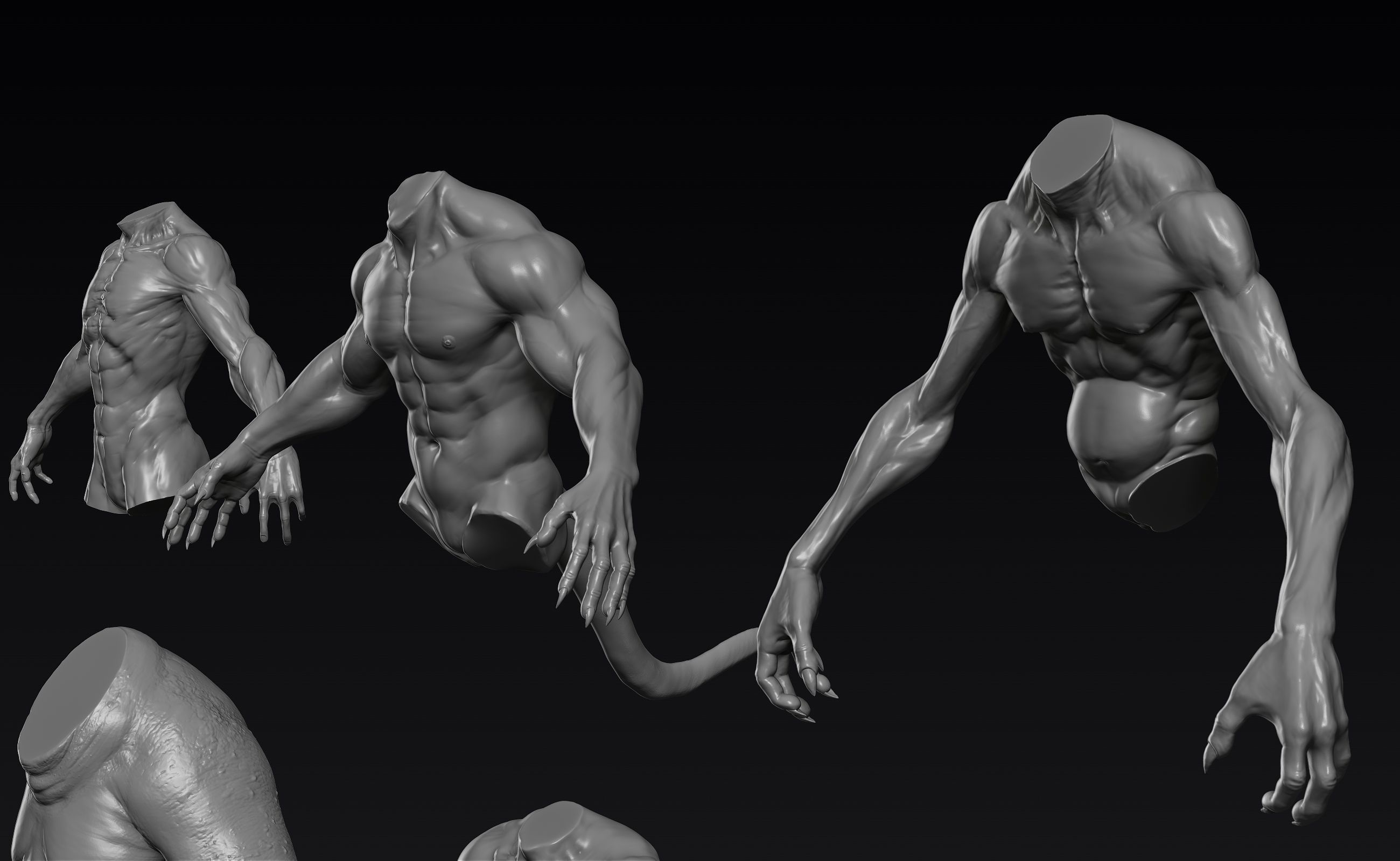Creature Upper Body Part 1 3D model_2