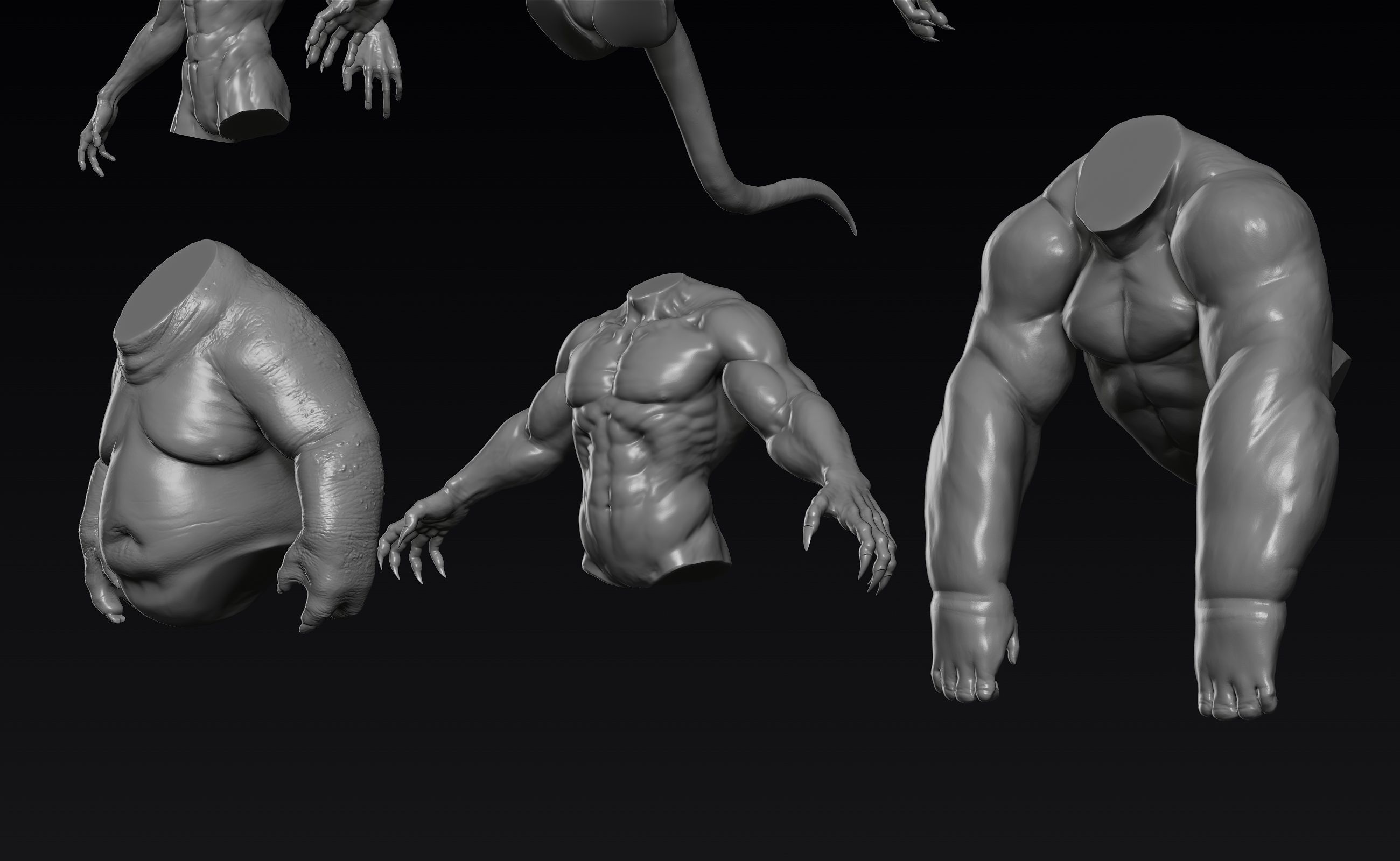 Creature Upper Body Part 1 3D model_3