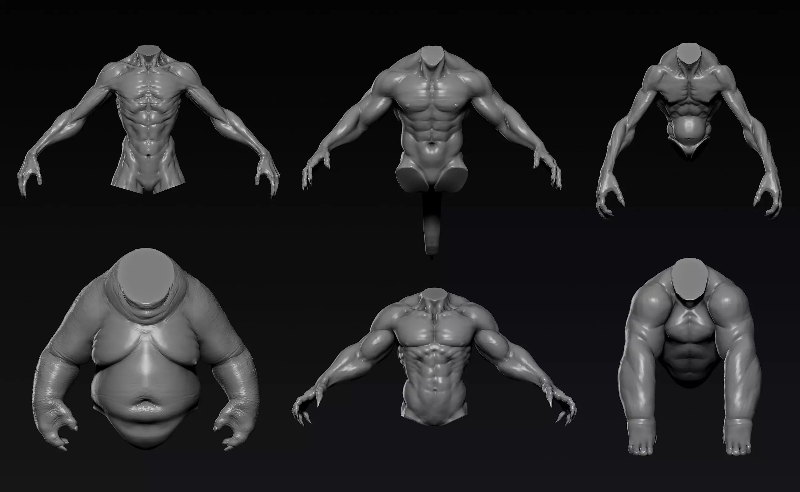 Creature Upper Body Part 1 3D model_0