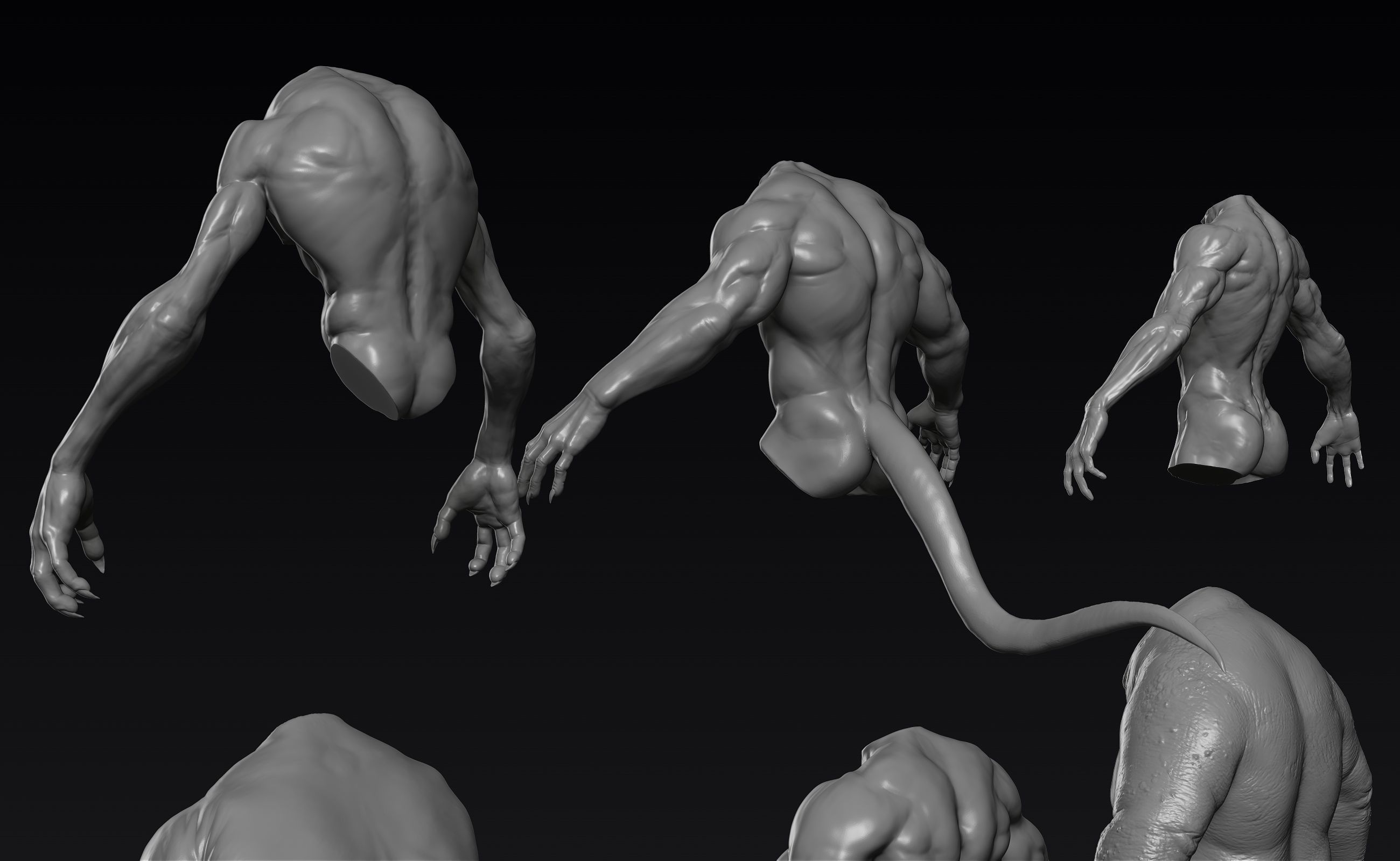 Creature Upper Body Part 1 3D model_4