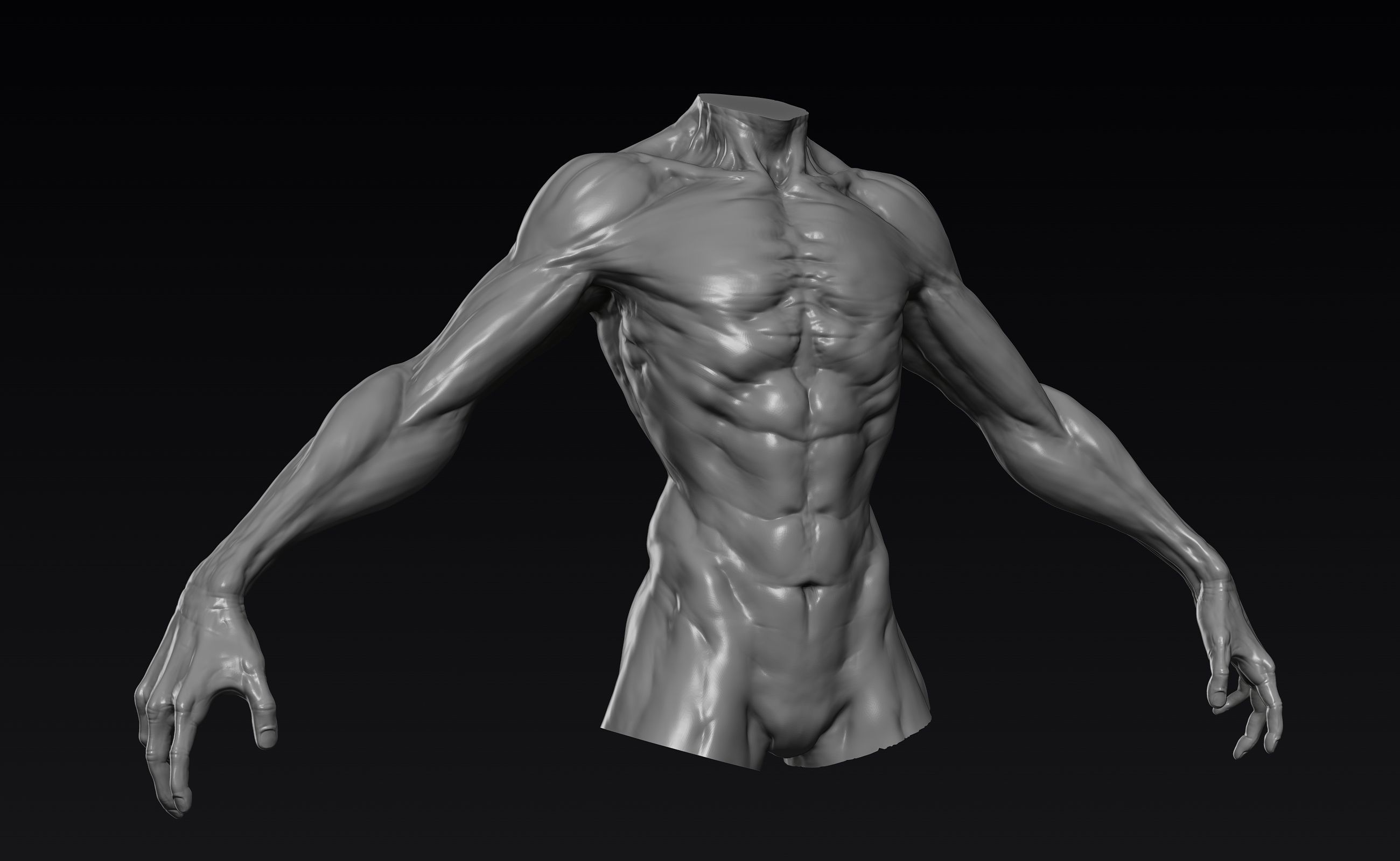 Creature Upper Body Part 1 3D model_6