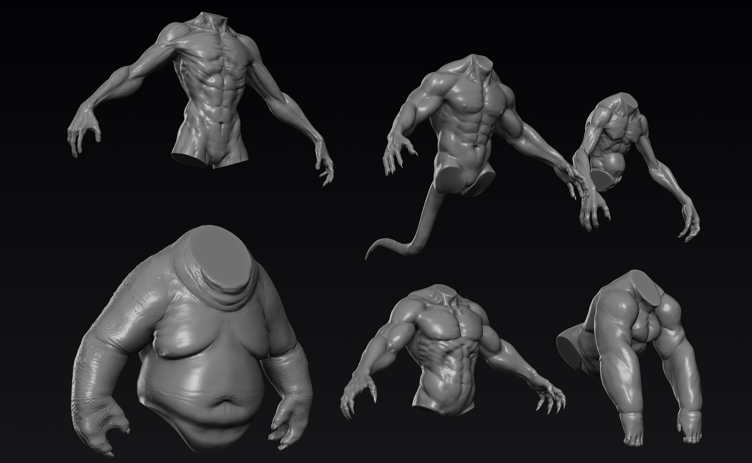 Creature Upper Body Part 1 3D model_1