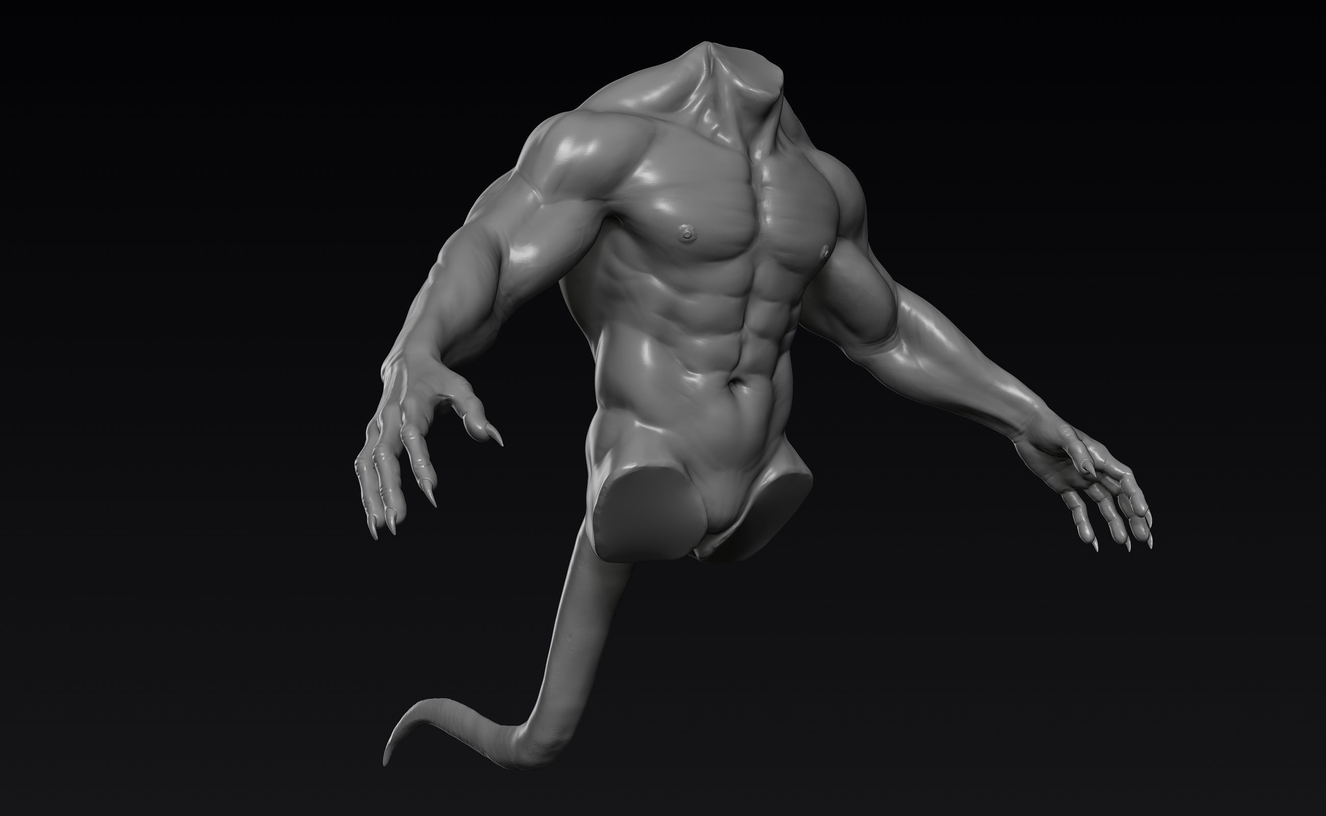 Creature Upper Body Part 1 3D model_8