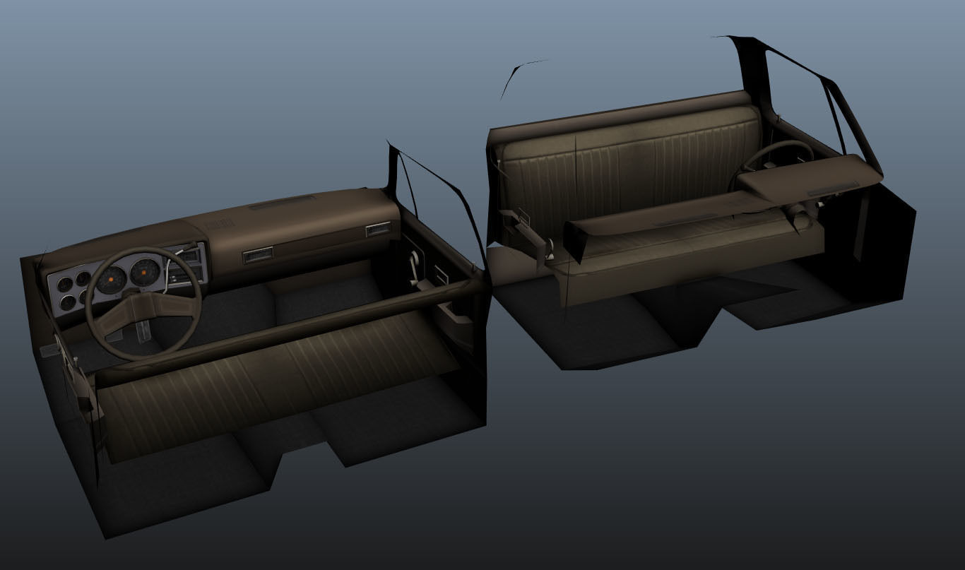 Generic American pickup camper 1982 Low-poly 3D model_24