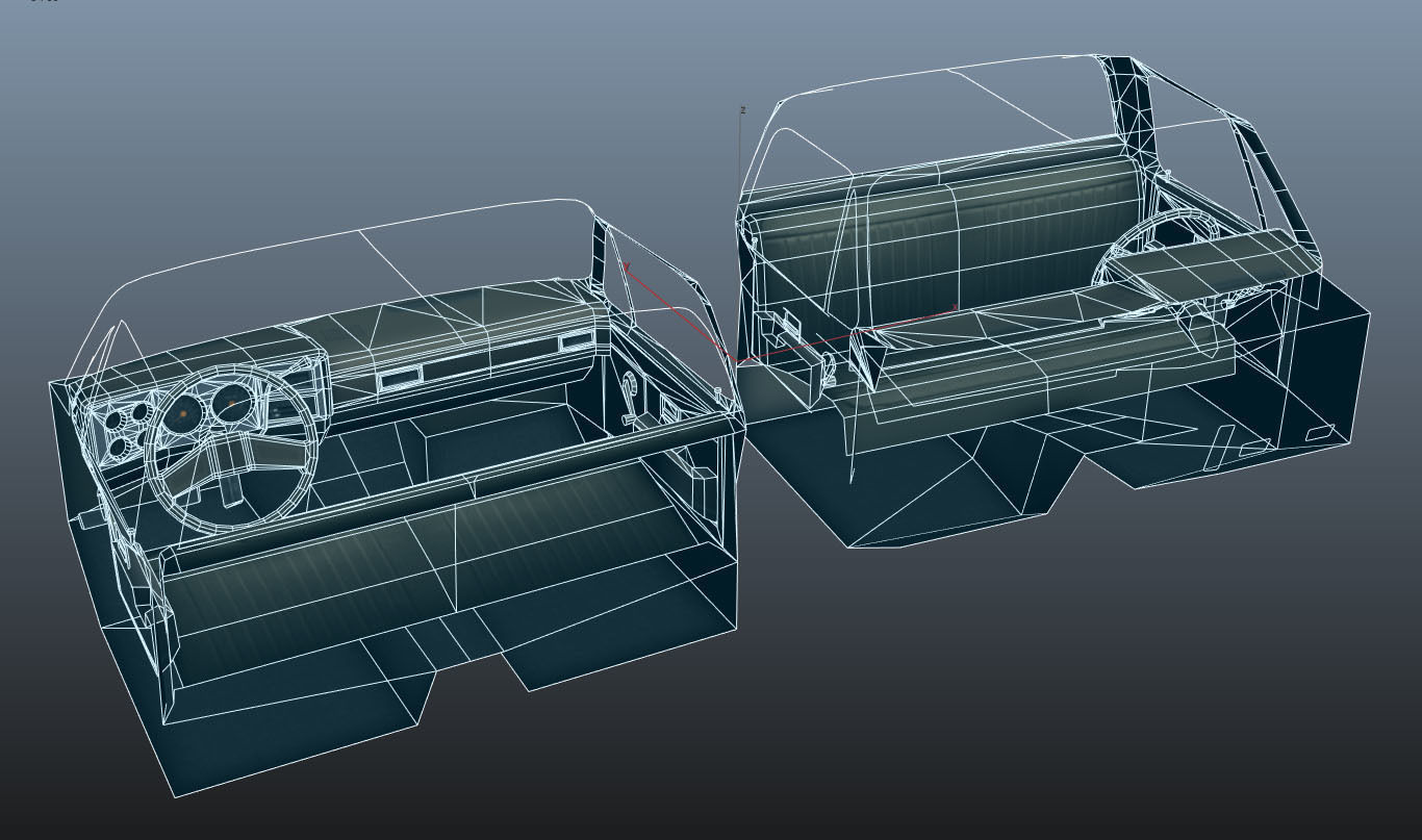 Generic American pickup camper 1982 Low-poly 3D model_23