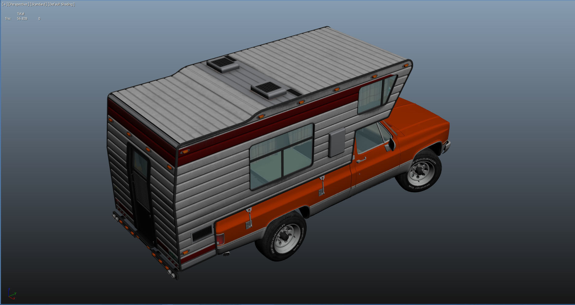 Generic American pickup camper 1982 Low-poly 3D model_20