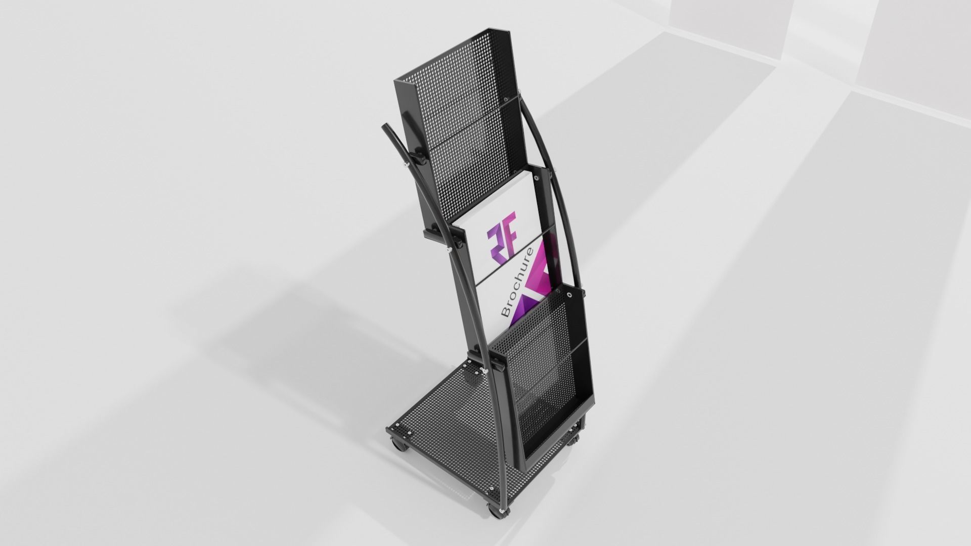 Journal Brochure Leaflet Flyer Magazine Folding Stand Holder Low-poly 3D model_6