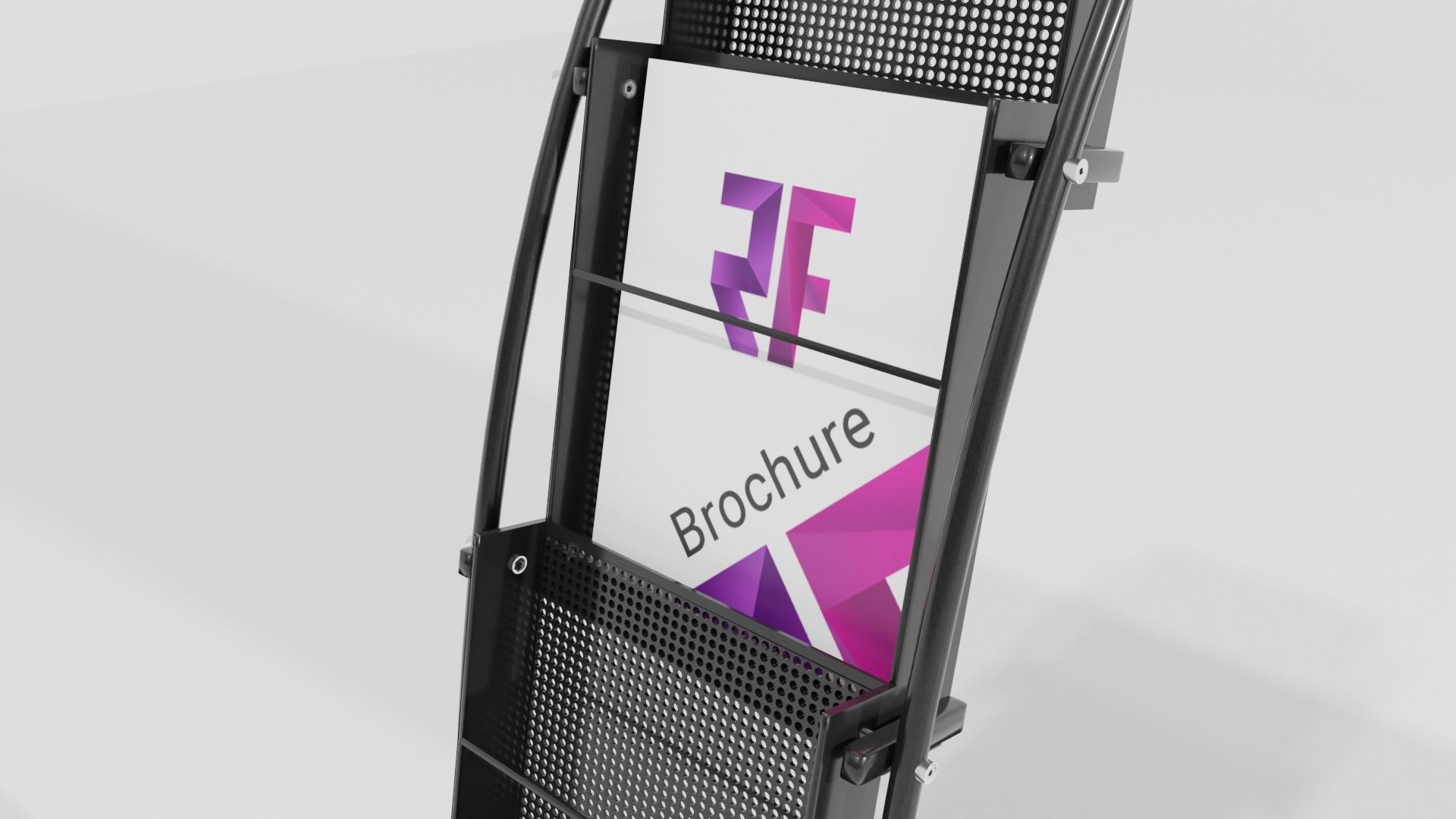 Journal Brochure Leaflet Flyer Magazine Folding Stand Holder Low-poly 3D model_11