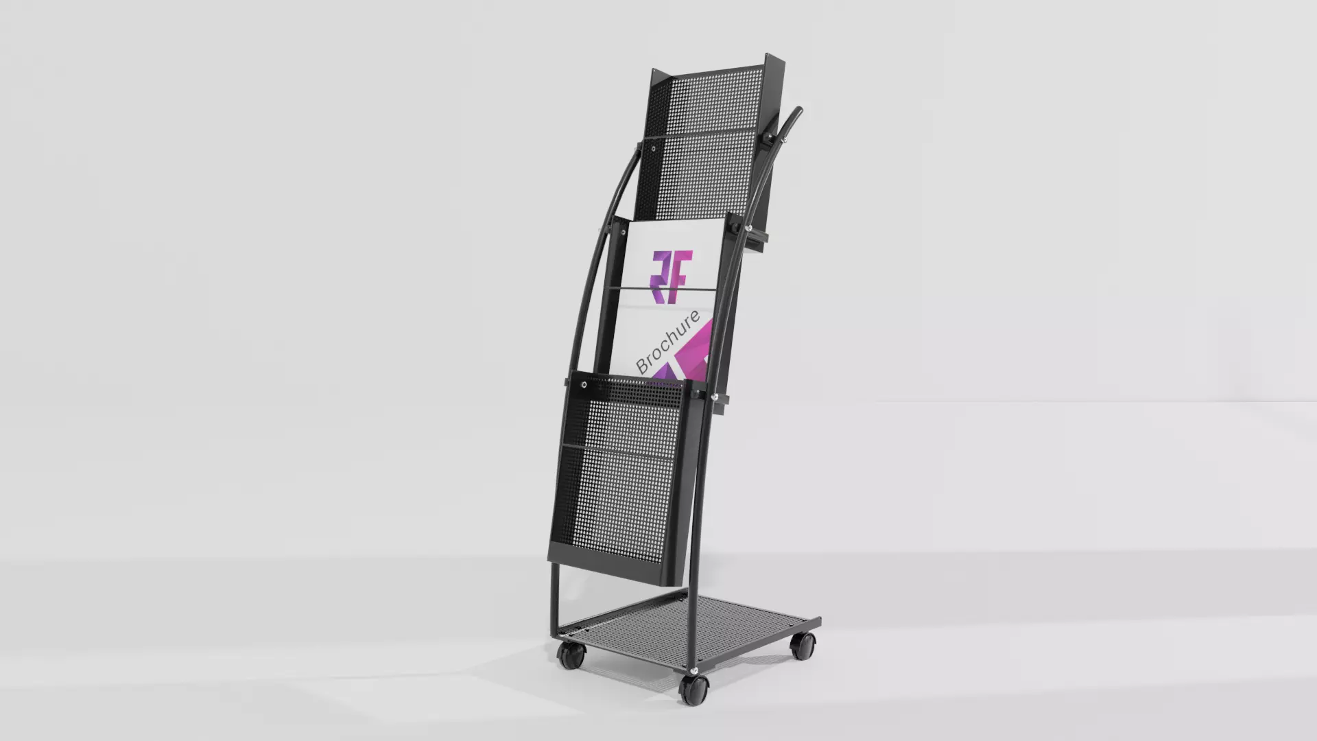 Journal Brochure Leaflet Flyer Magazine Folding Stand Holder Low-poly 3D model_0