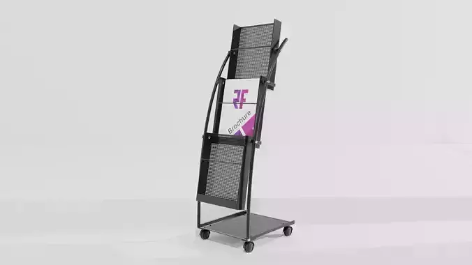 Journal Brochure Leaflet Flyer Magazine Folding Stand Holder Low-poly 3D model