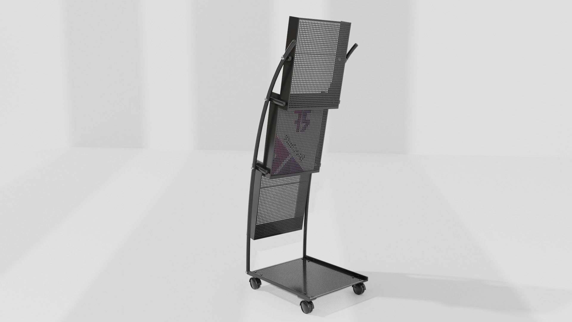 Journal Brochure Leaflet Flyer Magazine Folding Stand Holder Low-poly 3D model_2