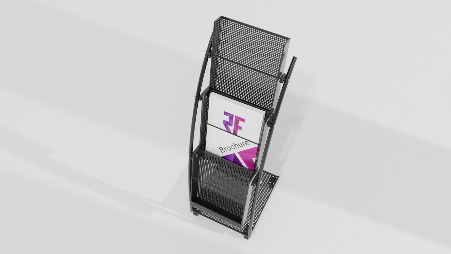 Journal Brochure Leaflet Flyer Magazine Folding Stand Holder Low-poly 3D model_5