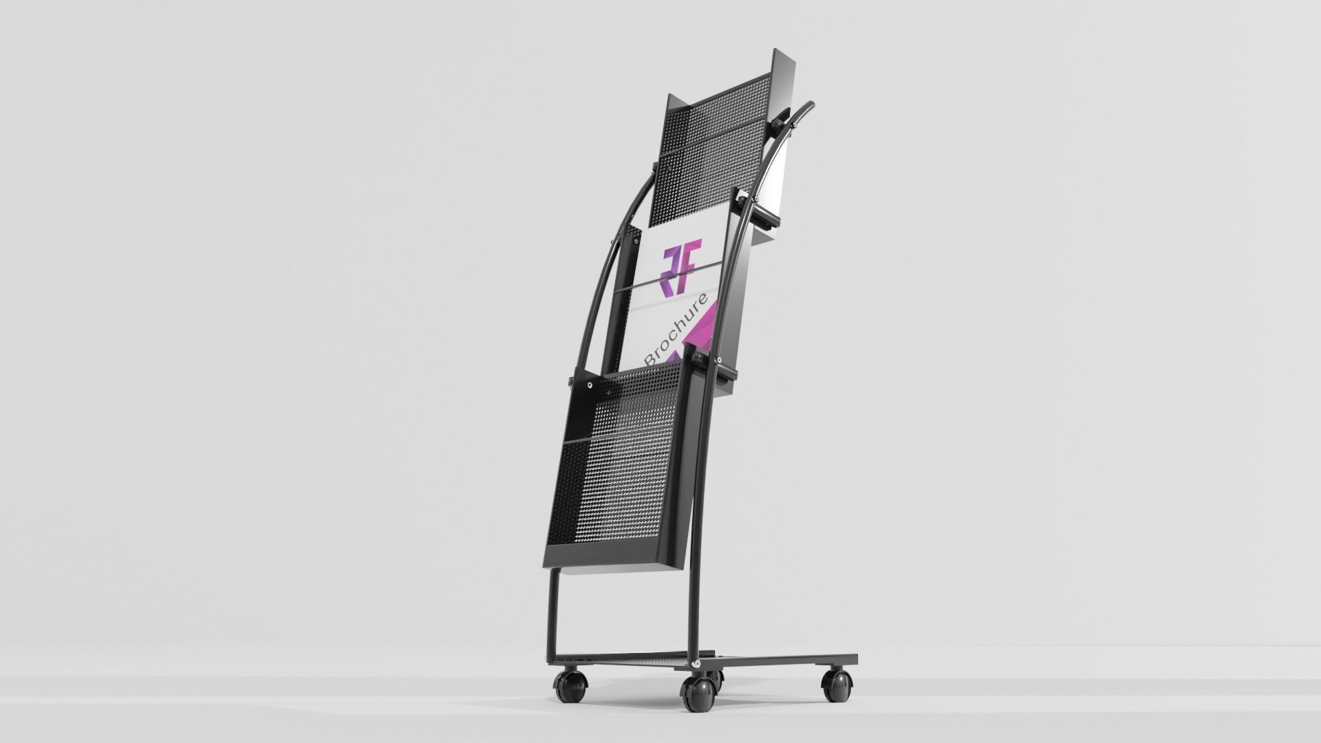 Journal Brochure Leaflet Flyer Magazine Folding Stand Holder Low-poly 3D model_1