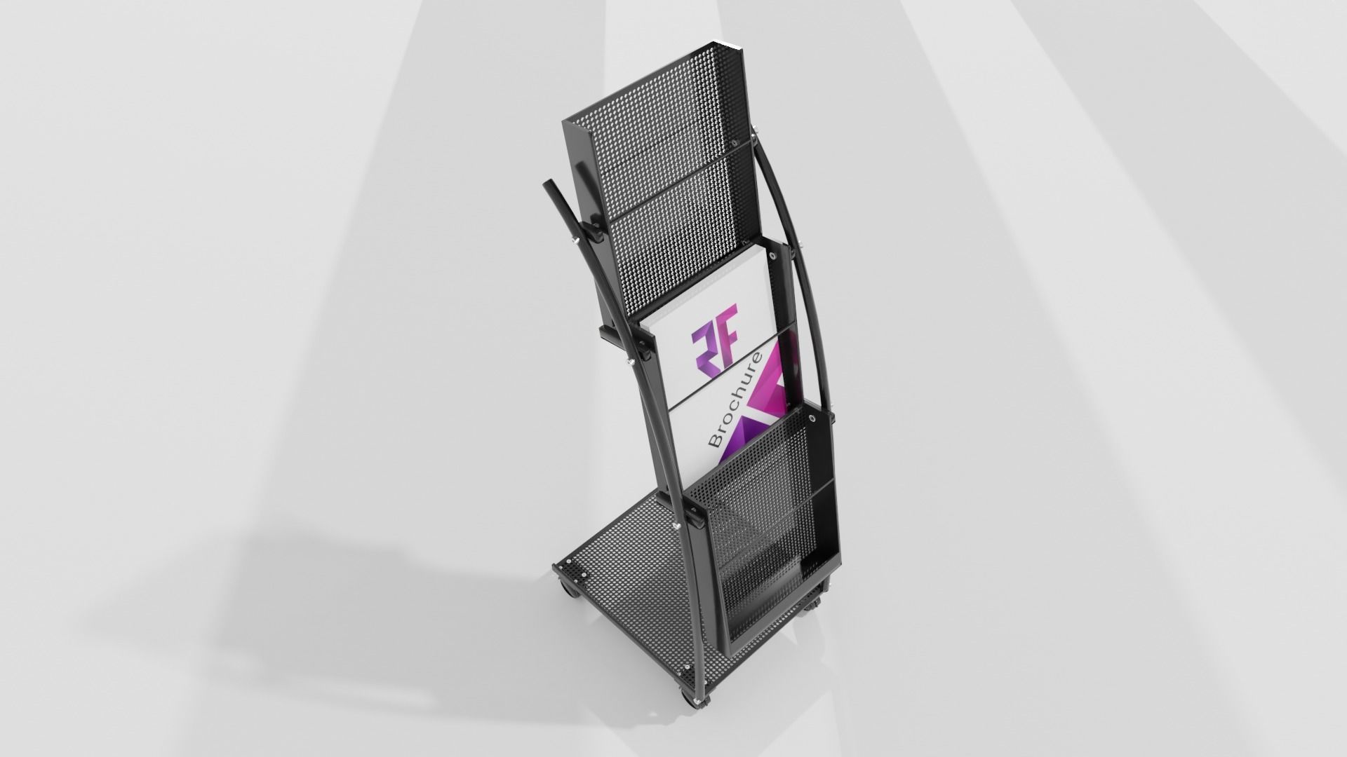 Journal Brochure Leaflet Flyer Magazine Folding Stand Holder Low-poly 3D model_3