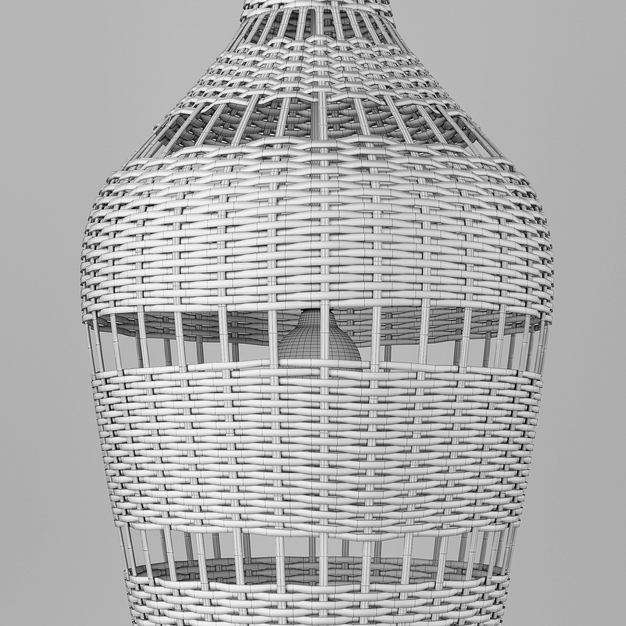 RH Montauk rattan teardrop pendant 3D model_5