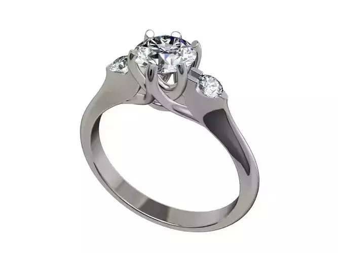 Engagement ring Solitaire Trilogy Ring Model-CC87