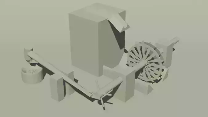 ancient mill -loop animation-