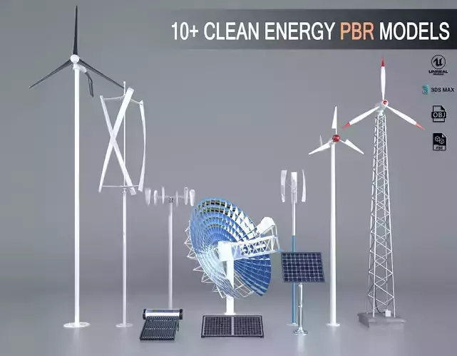 PBR Clean Energy Models UE4  3dsMax