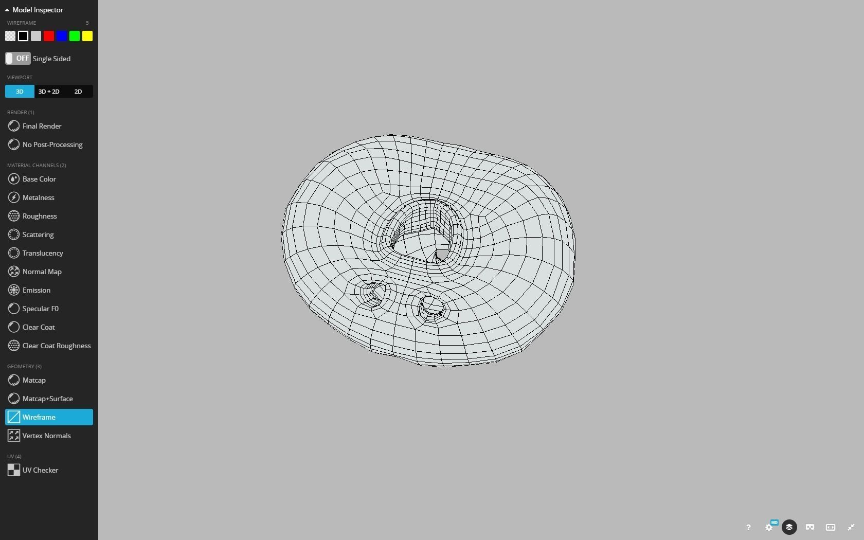 Prostate donut with hole in it Low-poly 3D model_20