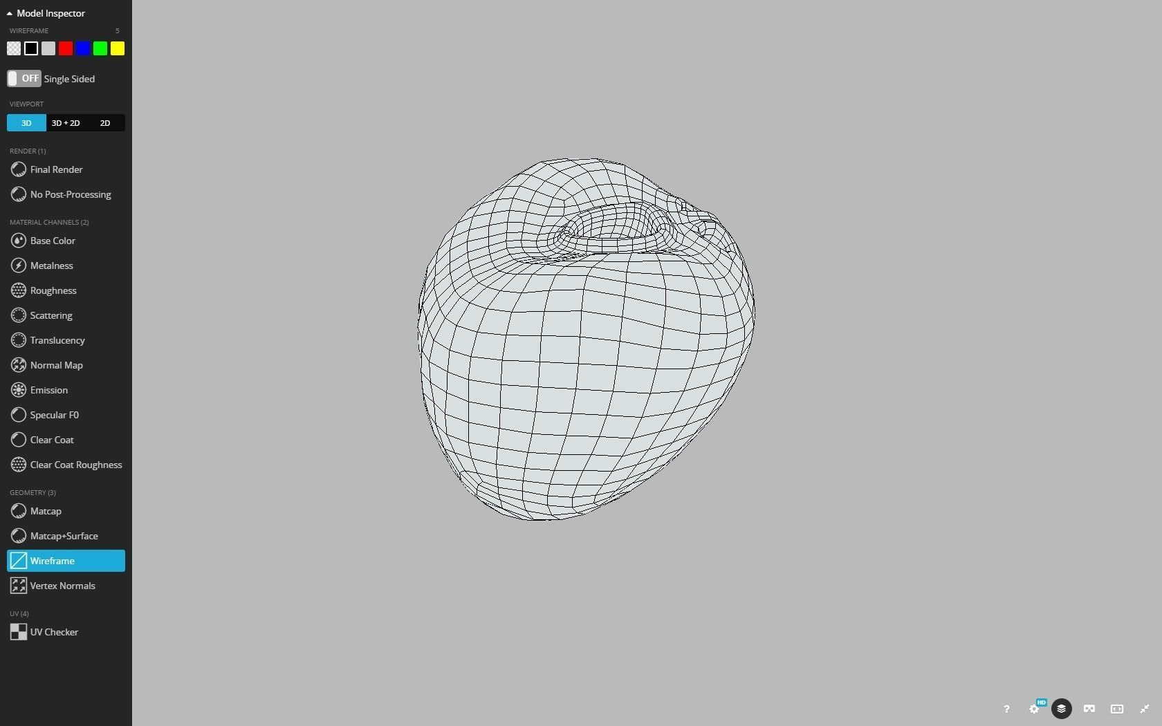 Prostate donut with hole in it Low-poly 3D model_19