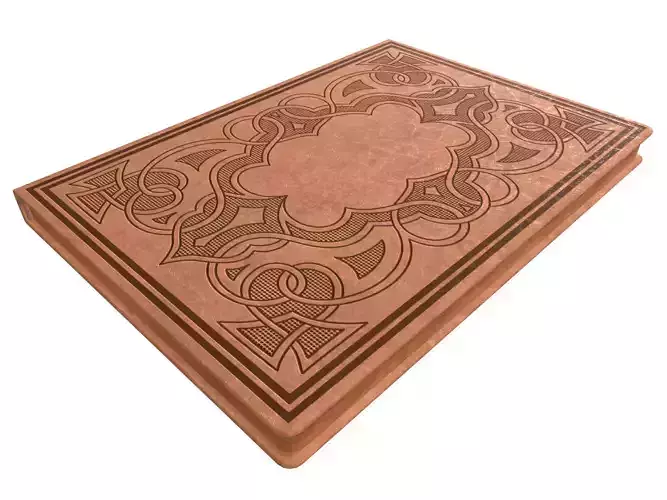 Notebook leather book with ornate design Low-poly 3D model
