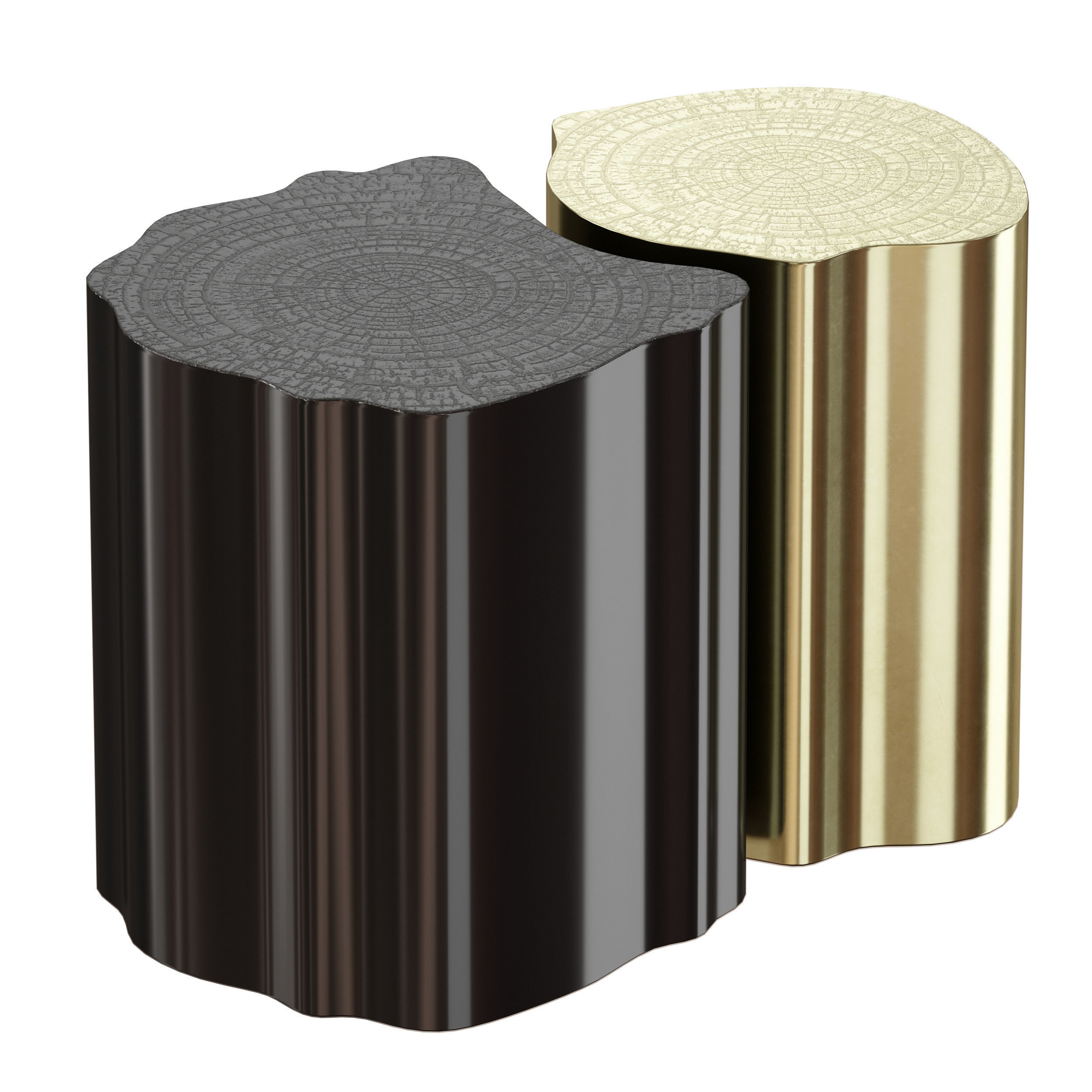 Leif Black and Brass Bunching Table Crate and Barrel 3D model_1