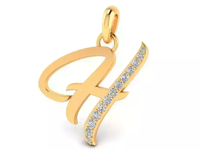 Pendant Alphabet Letter H Diamond