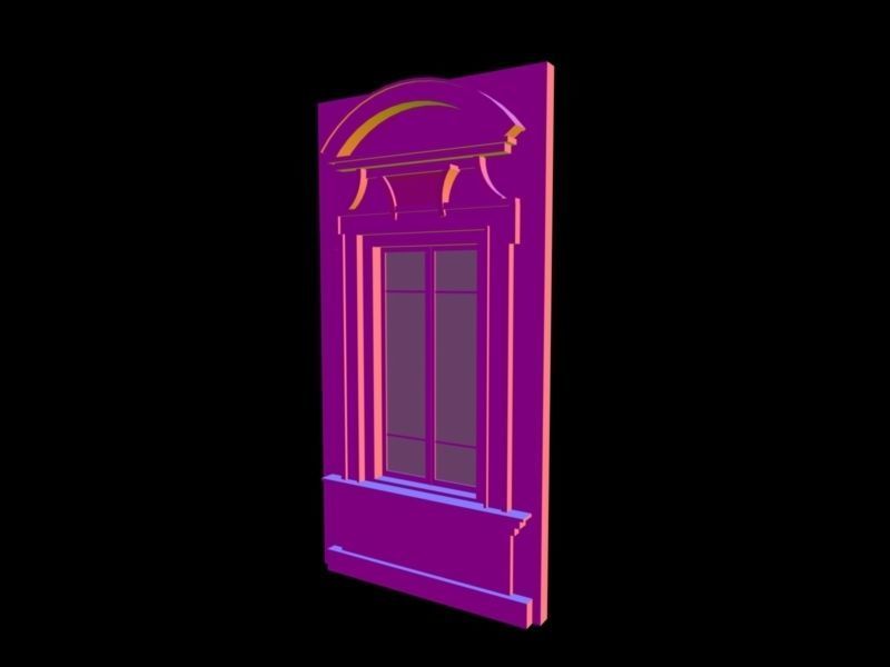 Classic 2 window 3D model_4