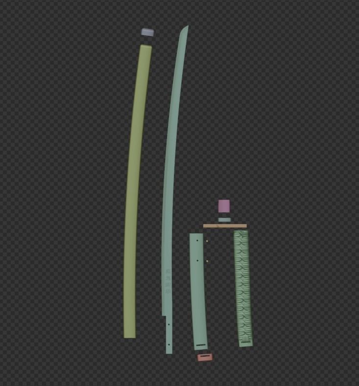 Muichiro Tokito katana for 3d print cosplay from demon slayer 3D print model_6