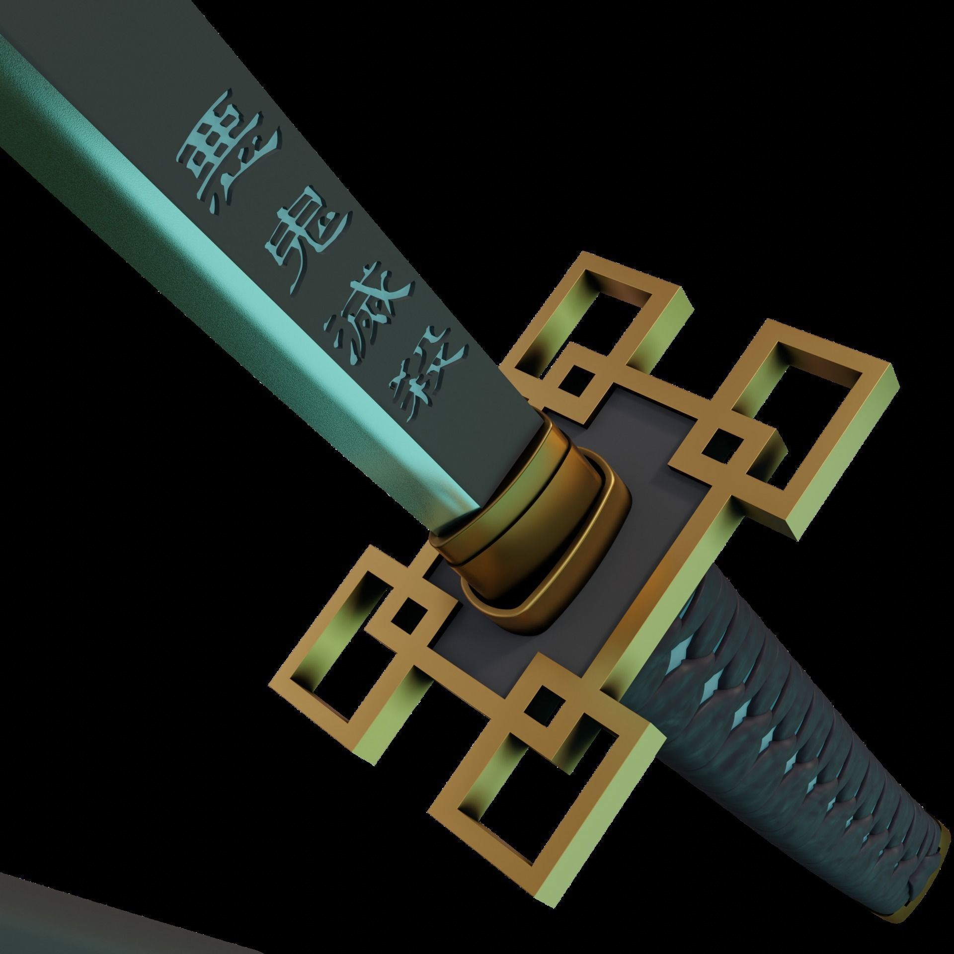 Muichiro Tokito katana for 3d print cosplay from demon slayer 3D print model_9