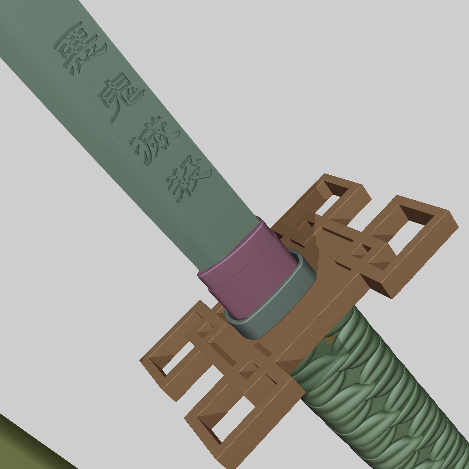 Muichiro Tokito katana for 3d print cosplay from demon slayer 3D print model_7