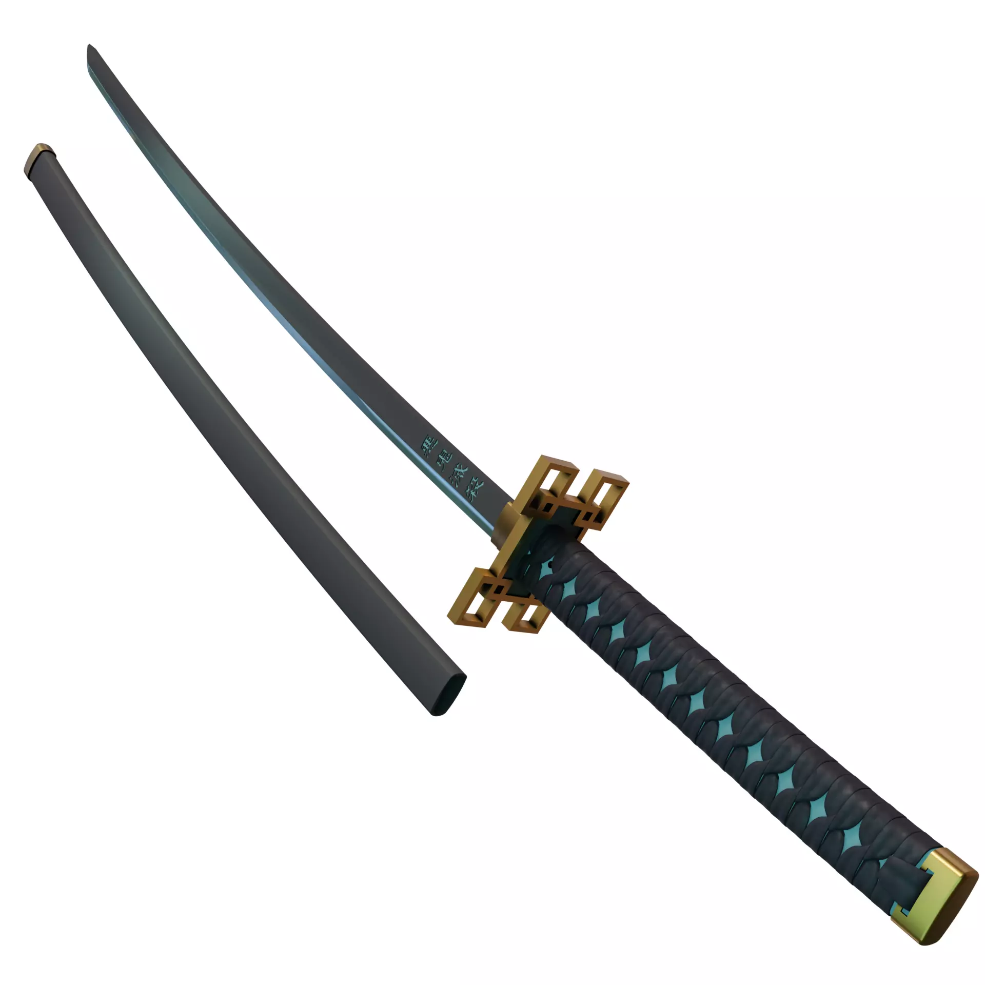 Muichiro Tokito katana for 3d print cosplay from demon slayer 3D print model_0