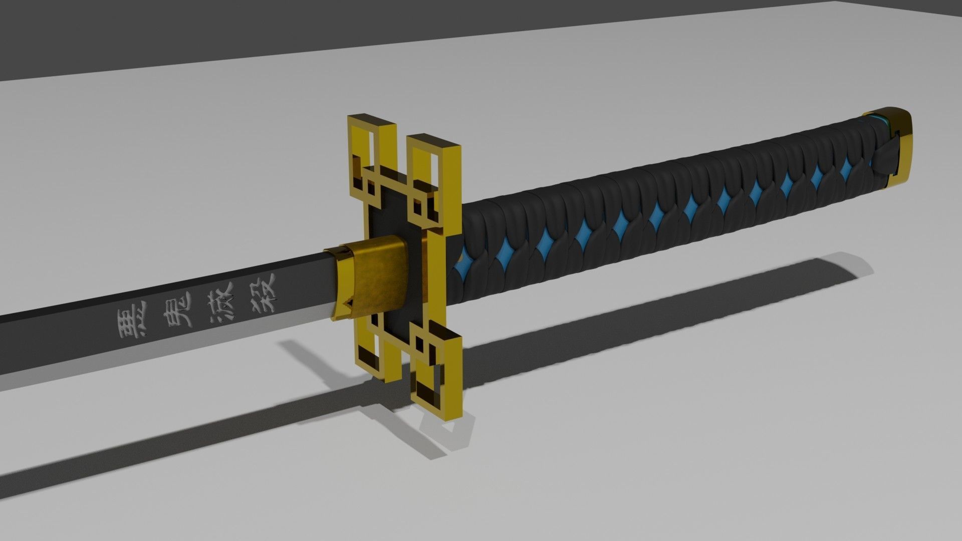 Muichiro Tokito katana for 3d print cosplay from demon slayer 3D print model_4