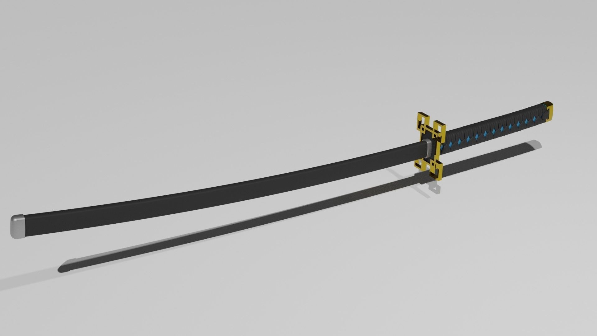 Muichiro Tokito katana for 3d print cosplay from demon slayer 3D print model_3