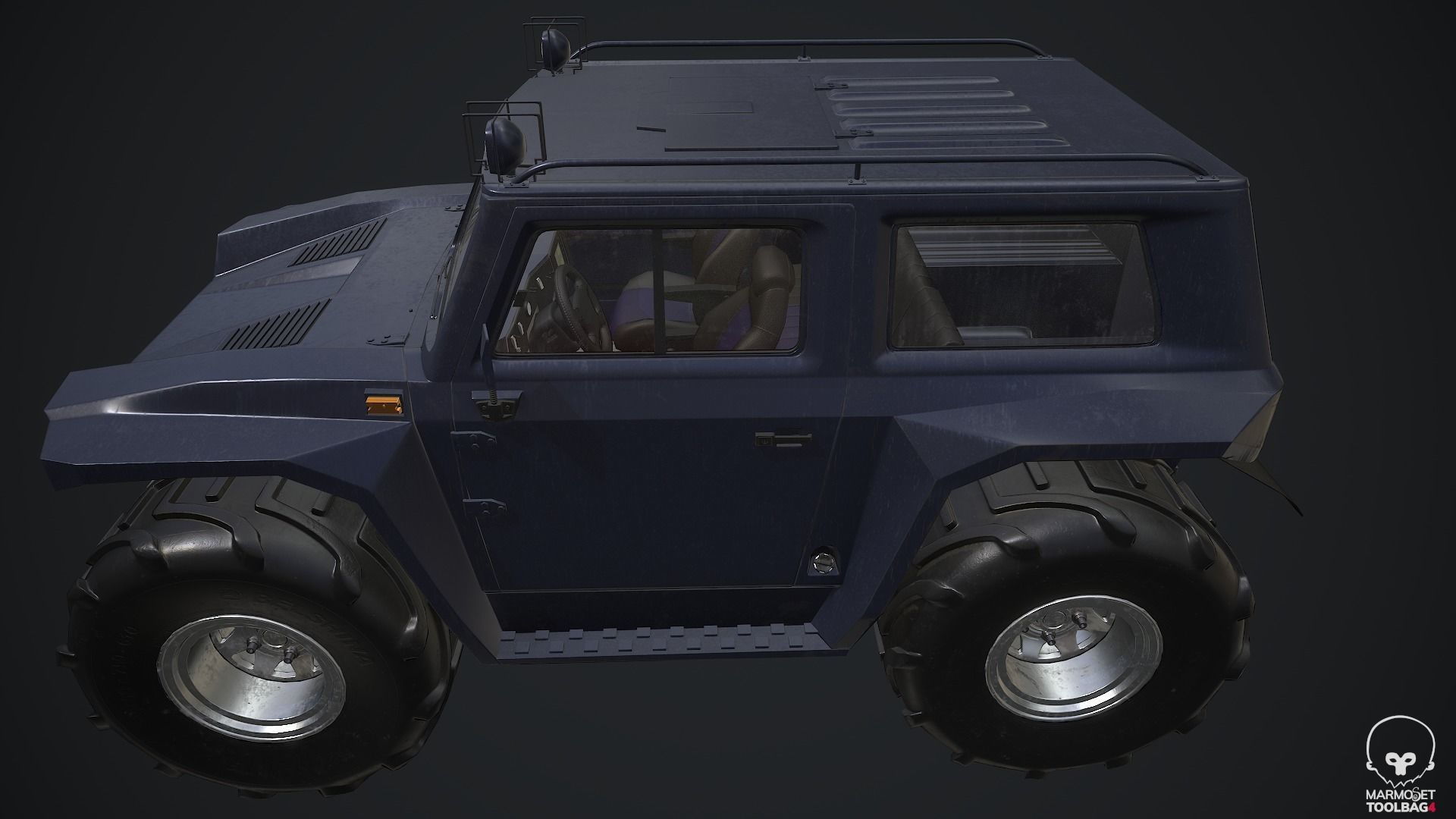 Cross-Country Vehicle Low-poly 3D model_3