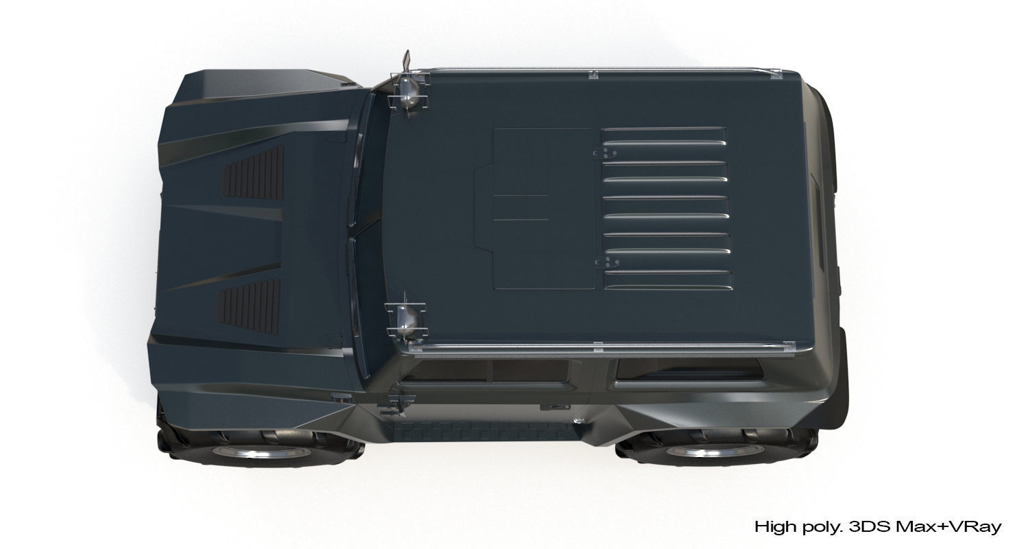 Cross-Country Vehicle Low-poly 3D model_13